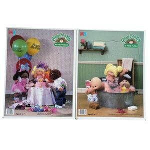 VTG 1984 Cabbage Patch Kids 25 Piece Frame Tray Puzzle Happy Birthday/Bath Time